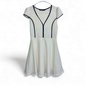 FINN & CLOVER Women’s Fitted A-Line Fit & Flare Sundress Nautical White Size Med